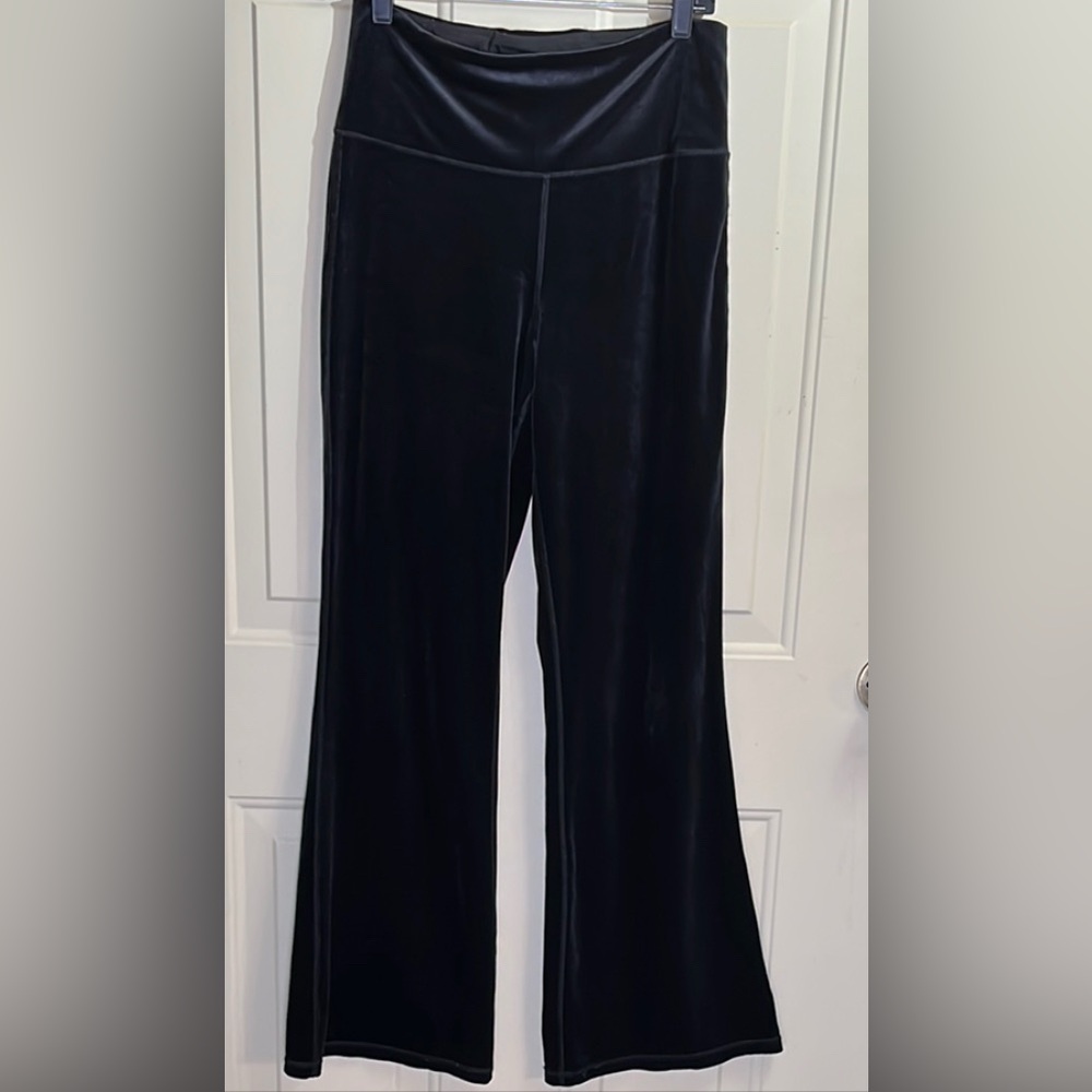 Athleta Black  Flare Pants Velvet